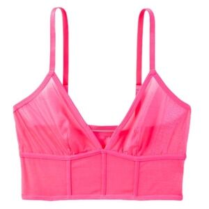 Women's Mesh Longline Bralette - Auden™ Pink SMALL